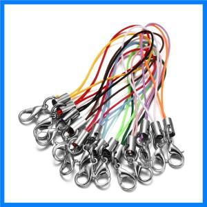 100pcs 스트랩 코드 매는 밧줄 올가미 스트랩 코드 랍스터 걸쇠 로프 열쇠 고리 후크 모바일 세트 매력 쥬
