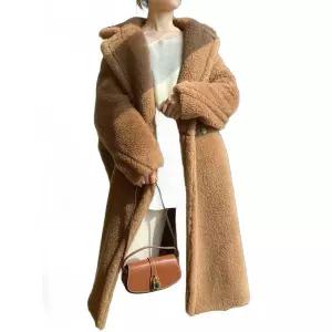 여성알파카롱코트 루즈핏 코트 프리미엄 오버핏 알파카코트 숄카라 양모 겨울 자켓 울코트