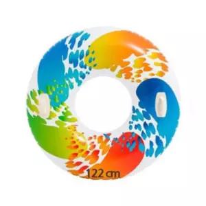 인텍스 손잡이 튜브 122cm 대형원형 수영장 놀이 놀이용 물용 비치 물장난감 물놀이