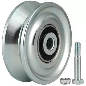 스켈랑 3인치 V-그루브 휠 이중 베어링이 있는 슬라이드 게이트 인버티드 V 트랙용 롤링 캐스터 2000파운드