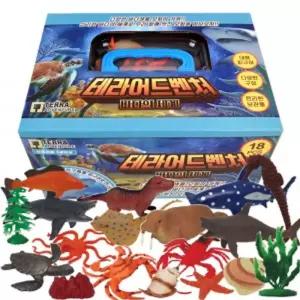 테라 어드벤처 피규어 보관함 세트 바다의 세계 oz-3308 팽귄 생선 오징어 거북이 모형 학습 교구 교재뱀