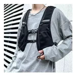 스포츠조끼 양포켓 러닝-블랙 전후면 넉넉한 수납공간 마라톤 트레일 하이킹 운동 토너 런닝 달리기