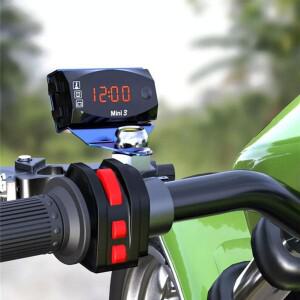 3In 1 Motorcycle Voltmeter Electronic Clock IP67 Waterproof LED Digital Universal Watch