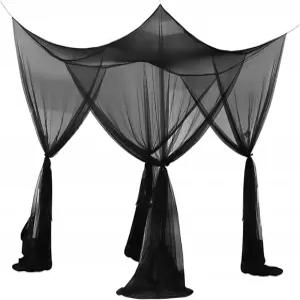 풀 퀸 킹 사이즈 침대용 바울리 모기장 침대 캐노피 코너 고딕 커튼 4개 캠핑 파티오용 버그 네트 할로윈