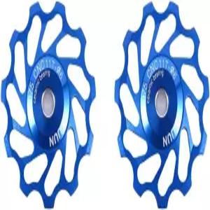 VGEBY 2Pcs 세라믹 베어링 휠 롤러 풀리 액세서리 11/13T(11T-블루) 로드 리어 디레일러 11T