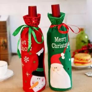 산타클로스 크리스마스 병 커버 와인 크리스마스 술병 커버 테이블 장식용