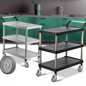 틈새 이동 트롤리 바퀴형 플라스틱 수납장 3단 이동 선반 주방 알루미늄 매장용 다용도 작업실 서비스 정리