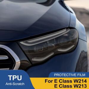 메르세데스 호환 벤츠 호환 E 클래스 W214 -2025 스모크 블랙 자동차 헤드라이트 TPU PPF 보호 필름 프리컷
