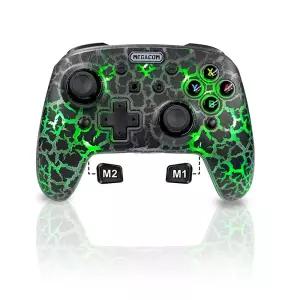 메가콤 프로 컨트롤러 - 스위치용 무선 게임패드 PC(Windows 및 Steam) 스팀 덱 리맵 키 2개 충전식 배터리