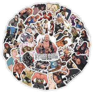 10/30/60PCS 레슬링 만화 스티커 WWE 낙서 DIY 스케이트 장식 장난감 데칼 기타 노트북 자전거 자동차 보드 전화