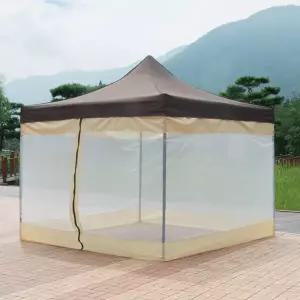 드림 캐노피 행사용 천막 일체모기장벽면 풀세트 2X3 포장마차 옥상 테라스 텐트 그늘막