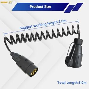 7핀 플러그 13핀 소켓으로 트레일러 연장 케이블 라이트 보드 커넥터 견인 변환 어댑터 와이어 3M 호환