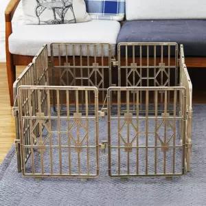 [펫토리아] 한칸뚝딱 플라스틱 애견 강아지 울타리 8P 브라운 S