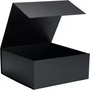 자석 잠금 뚜껑이 있는 Ditwis 8x8x4 인치 선물 상자 결혼식용 블랙 신랑 들러리 프로포즈 생일 어버이날