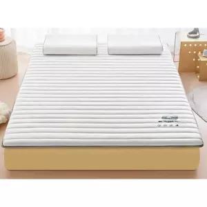 돌침대 라텍스매트리스 90x200 차박 침구 얇은매트 미색 침대매트