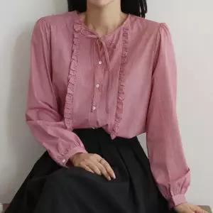 써니11 check 프릴리본 블라우스