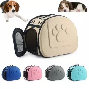 강아지카시트 고양이 반려동물 접이식 휴대용 캐리어 가방 EVA 멀티 홀 통기성 개 야외 여행 핸드백 토트백