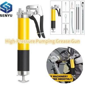 고압 펌핑 그리스 건 오일 도구 키트유연한 호스 포함 수동 인젝터 자동차 바이크 오토바이 SUV 트럭 수리