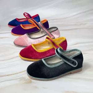 [보리보리/에이치오]여아벨벳구두 벨로아 플랫 투톤 말랑 슈즈