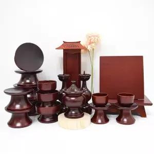 [향림공예] 오리목 간소 제기세트 19p 남원산 제사 제기 그릇 간편 목기