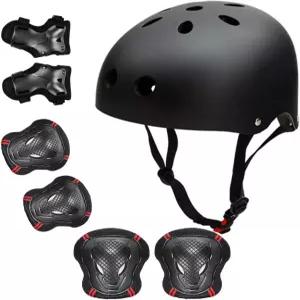 성인용 스케이트보드 자전거 헬멧 무릎 팔꿈치 패드 손목 보호대 보호 장비 사이클링 스케이트 스쿠터