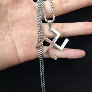 만자 실버 목걸이 불교 팬던트 액막이 소원성취