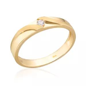 18K 사선 라운딩 크로스 큐빅 민자 반지 NAC8619