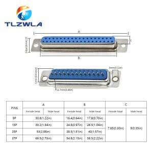 5PCS DB9 어댑터 커넥터 코어 DB15 DB37 RS232 직렬 COM 플러그 구멍/핀 암 수 포트 소켓 D Sub DP9 케이스