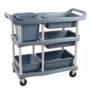 배식 카트 퇴식 서빙 식기통 그릇 웨건 급식 식당용 이동식 수거 트롤리