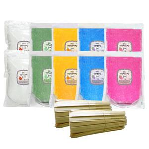 천연 솜사탕 설탕 10kg 스틱 1000개 세트 자일리톨 함유 5가지맛 딸기 메론 오렌지 포도 사과