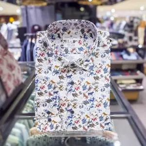 [AK분당점] [카운테스마라] 슬림핏 기하학프린트 남방 긴팔 와이셔츠 (CDS3C410