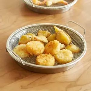 스테인리스 튀김망 채반 바스켓 원형 튀김 받침 트레이