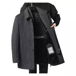 겨울 안감 모직 패딩 남성반코트남성 분리형 반코트