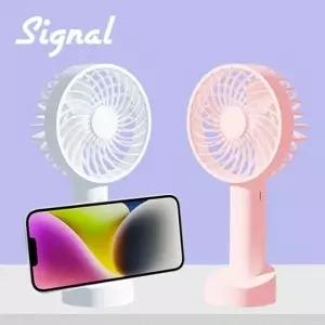 시그널 LED 핸디 탁상 겸용 거치대 선풍기 3단 풍속 C타입 충전