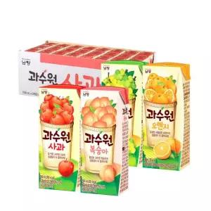 남양 과수원 사과/청포도/복숭아/오렌지 190ml 24팩 과일주스