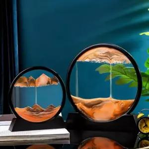 모래멍 액자 샌드아트 인테리어 선물 집들이 소형시계 물시계 모레멍 3분 5분 앤틱탁상 사막 생일 신혼 거