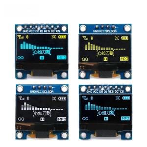 고대비 0.96인치 OLED 디스플레이(SSD1306) - 사전 납땜 핀 I2C 및 SPI 인터페이스 임베디드 시스템용 128x