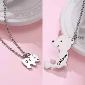 [콩심팥심]bns 곰돌이 우정 커플 목걸이 학생 심플 체인목걸이