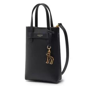 [헤지스](대전신세계)[DAISY] 블랙  가죽 로고 폰케이스 수납 초미니 크로스백 HIWA5E410BK