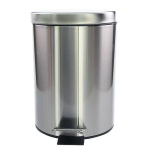 스텐 페달 원형 휴지통 30L 스텐쓰레기통 원형 페달