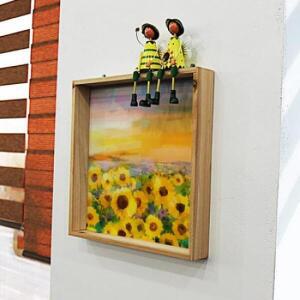 [아트박스]/꾸밈 bc447-우드프레임액자_풍수해바라기그림(중형)