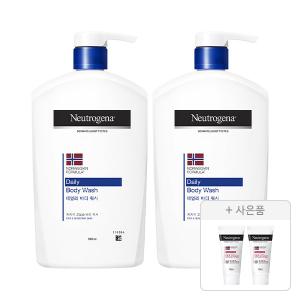 뉴트로지나 데일리 바디 워시 950ml, 2개 + 증정(인텐스 리페어 시카 에멀젼 15ml, 2개)