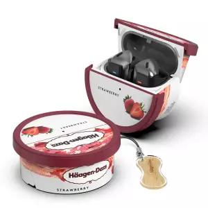 삼성 정품 갤럭시 버즈3/ 버즈3 프로 하겐다즈 딸기 미니컵 케이스 레드