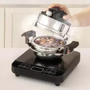 [대웅모닝컴]5분 누룽지 가마솥 압력솥밥 블랙 1.2L + 전용인덕션 세트 IH 압력밥솥