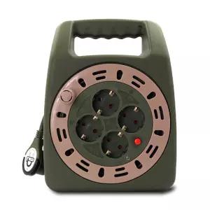 러그박스 4구 릴선 코드릴 15m 20m 30m 전기 케이블 연장 가정용 캠핑용 다용도 리드선 전기선 릴 연장선 전선릴 캠핑릴선