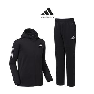 아디다스 컴뱃스포츠 마샬아츠 니트 후드 트레이닝 세트 TR140II HS BK(블랙) 남녀 슬림핏