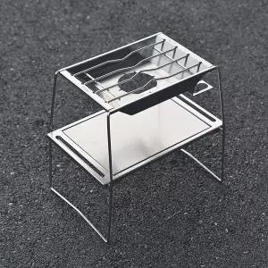 [살반]원버너 플레이트 2단 스탠드 캠핑 선반 플랫버너 거치대