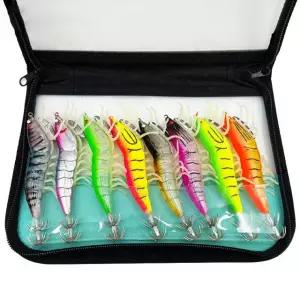 [싸더라] 야광 새우 에기 루어 미끼 8종 세트 갑오징어 무늬오징어 문어 낚시용