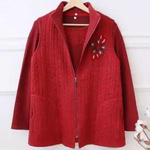 할머니옷선물 꽈배기 겨울 누빔 조끼 앙상블세트 와인 어르신옷 70대80대생신선물