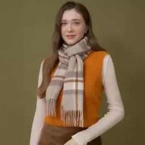 [엘르](천안아산점) 데니쉬 울 롱 체크 머플러 SE54MW302